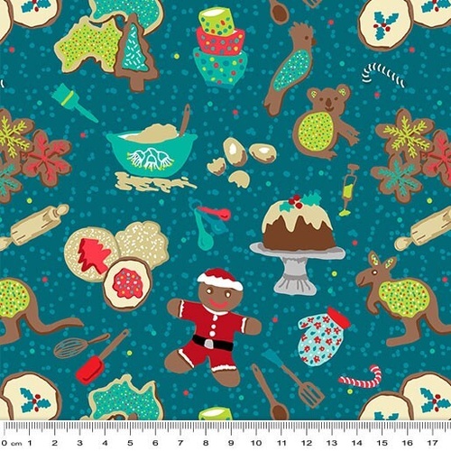 Fabric Remnant |	 Aussie Christmas Delights (59cm x 112cm)