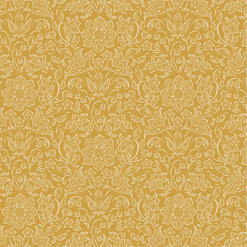 Tilda | Songbird Lila Mustard Floral Blender 110161