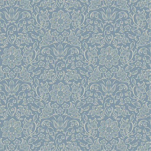 Tilda | Songbird Lila Blue Floral Blender 110158