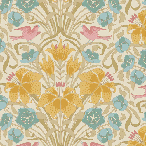 Tilda | Songbird Classic Bird Floral Mustard 100659