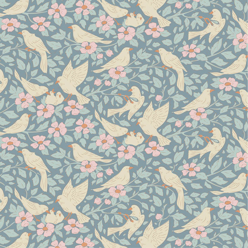 Tilda | Songbird Ava Bird Floral Blue 100651