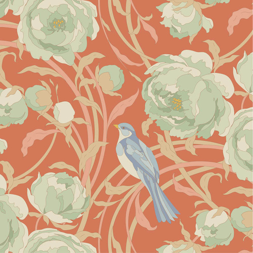 Tilda | Songbird Cora Bird Floral Coral 100642