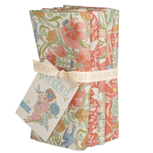 Tilda | Songbird Fat Quarter Bundle Coral 300252 (5 FQs)