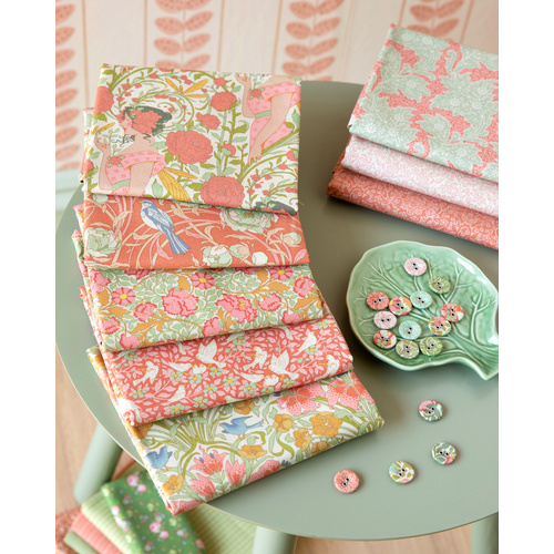Tilda | Songbird Bird Floral 1/2 Metre Bundle Coral