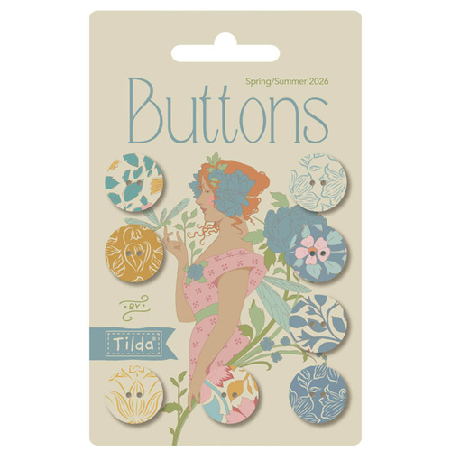 Tilda | Songbird Decorative Fabric 16mm Buttons 400075
