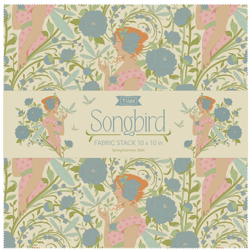 Tilda | Songbird 10″ Fabric Layer Cake Fabric Squares 300260