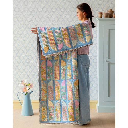 Tilda | Songbird Bird Floral Garden View Quilt Kit BLUE MUSTARD