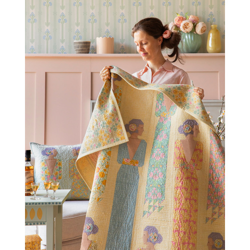 Tilda | Songbird Bird Floral Soiree Nouveau Lady Quilt Kit BLUE MUSTARD