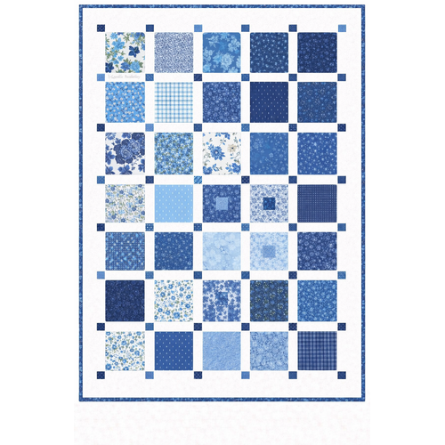 Moda | Blueprint Floral Quilt Kit 57 ¼” x 67 ½”