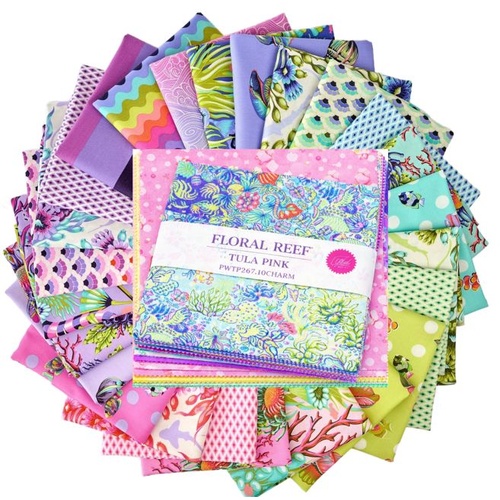 Tula Pink | Floral Reef  10" Fabric Charm Squares FB610TP.FLORAL