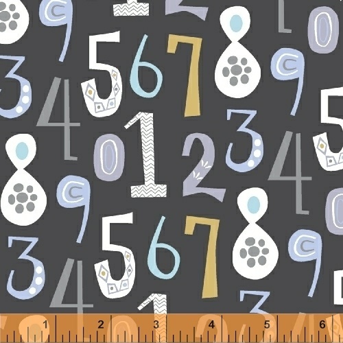 Fabric Remnant |Bah Bah Baby Scattered Numbers (72cm x 112cm)