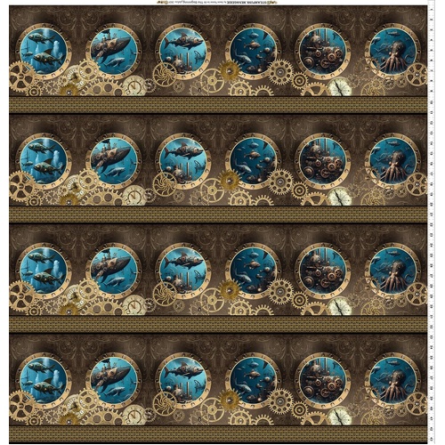 Fabric Remnant | ITB | Steampunk Menagerie (84cm x 112cm)