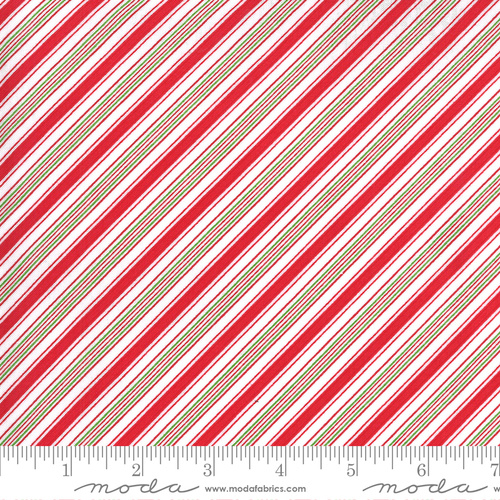 Fabric Remnant |Merry Bright Christmas Stripe (57cm x 112cm)