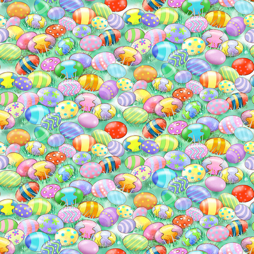 Fabric Remnant |Henry Glass Bunny Tails Easter Egg (70cm x 112cm)