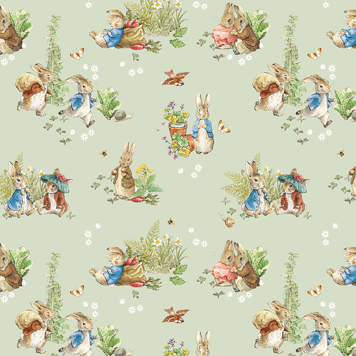 Riley Blake | Peter Rabbit & Benjamin Bunny Main C CD17250-GREEN