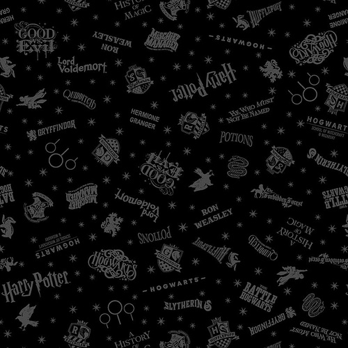 Benartex | Harry Potter | Shadow Words Black | 15224-12