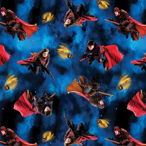 Benartex | Harry Potter | Playing Quidditch Blue | 15218-55