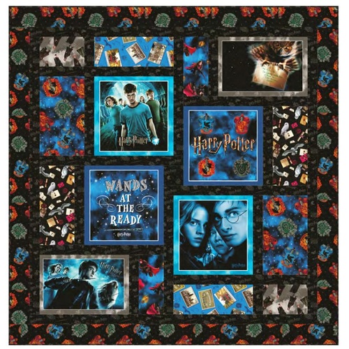 Benartex | Harry Potter | Hogwarts Wands at the Ready Quilt Kit