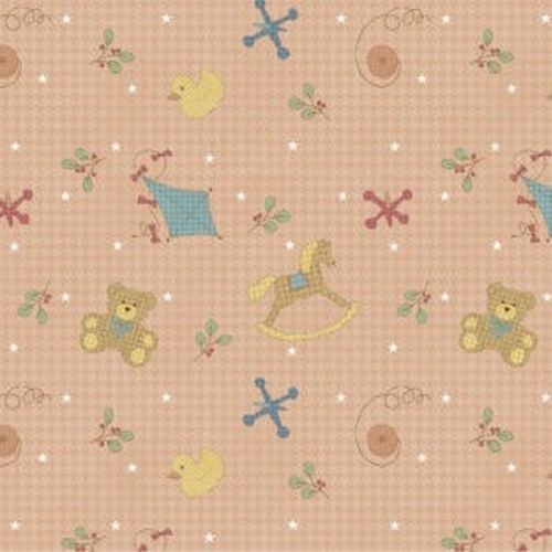 $6.95/Metre -ABC Story Toys Tossed Coral 1105/7325