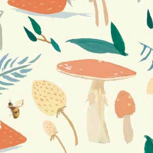 $6.95/Metre -RILEY BLAKE World Toadstools Cream C9081