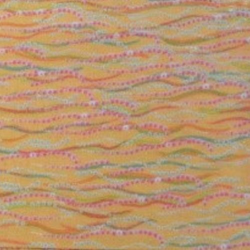 $6.95/Metre -Fynn Wavy Waves Orange 459 O