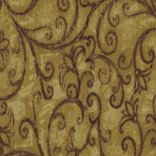 $6.95/Metre -Earthones VIntage Scroll EARTH 295 YG