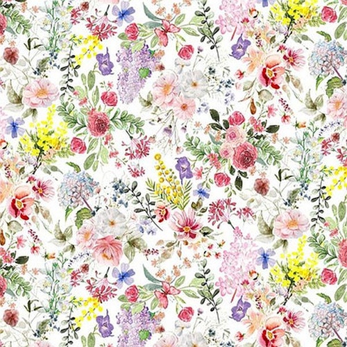 Henry Glass | Basket Full of Blessings | Floral Garden Toss Cream 2135-01