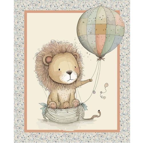 Devonstone | Lion Balloon Cot Quilt 36" Panel DV7450 