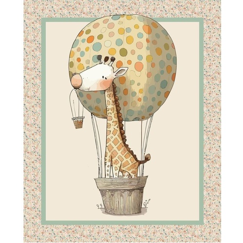 Devonstone | Elephant Giraffe Cot Quilt 36" Panel DV7452