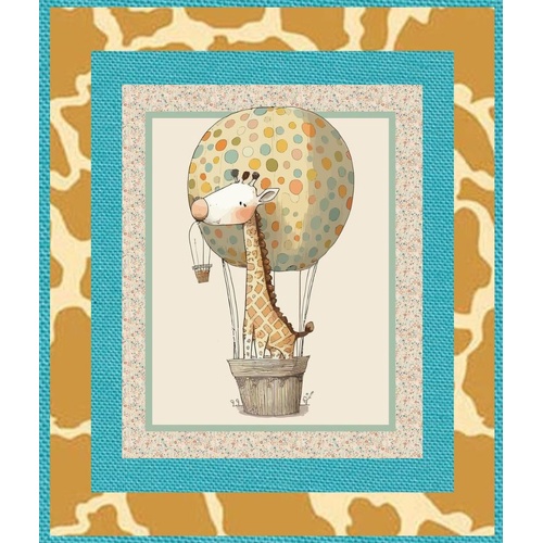 Devonstone | Giraffe Balloon Cot Quilt Panel Kit - Beginner