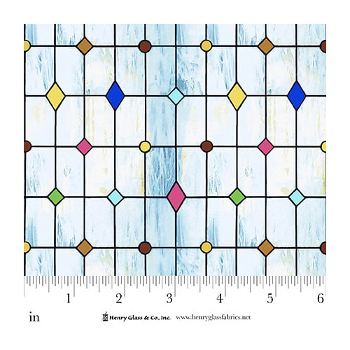 Henry Glass | Faith in Full Color | Geometric Stained Glass Blue 2180-17