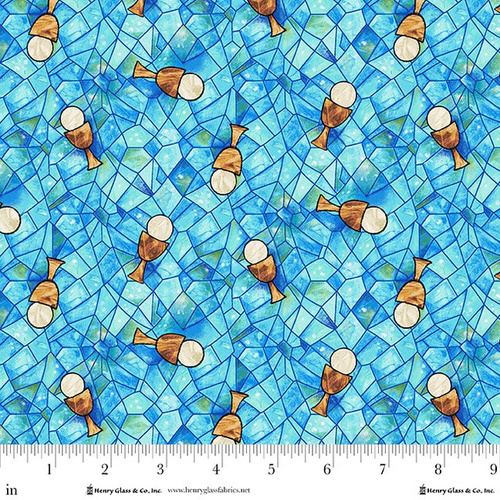 Henry Glass | Faith in Full Color | Tossed Chalice Turquoise 2182-73