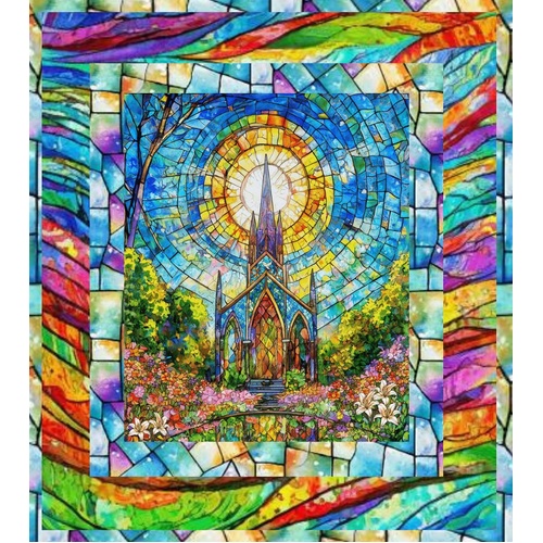 Henry Glass | Faith in Full Color | Church Panel Quilt Kit