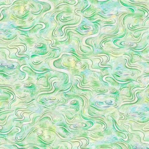 P & B Textiles | Pondside Pals | Water Ripples Green | PB6039G