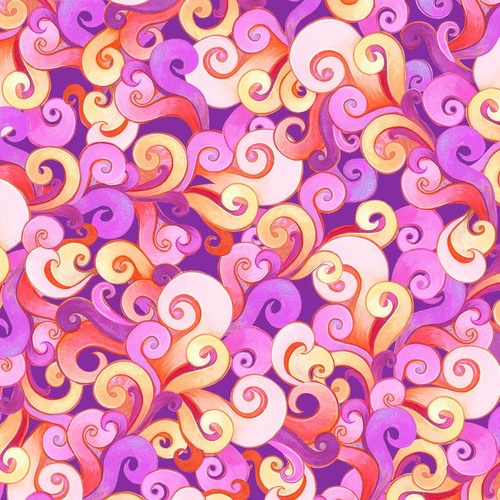 P & B Textiles | Pondside Pals | Swirly Allover Pink Multi | PB6038PMU