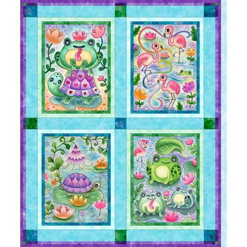 P & B Textiles | Pondside Pals | Friends 36" Panel | PB6034PA