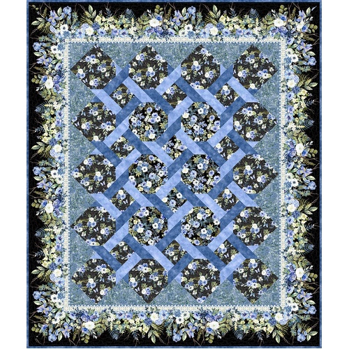 ITB Jason Yenter | Sanctuary | Garden Twist Quilt Kit Black | 64" x 75"