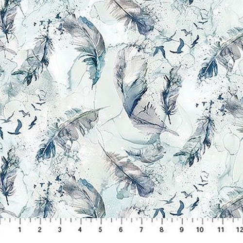 Super Sale | Northcott | Soar Feathers Moody Blue/Light DP24584-41