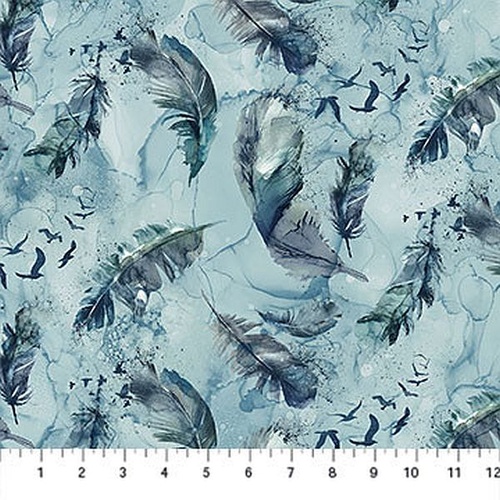 Super Sale | Northcott | Soar Feathers Moody Blue/Dark DP24584-44