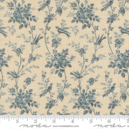 Moda | Fleur De Paris | Oiseaux Florals Birds Pearl Blue | 13996-12