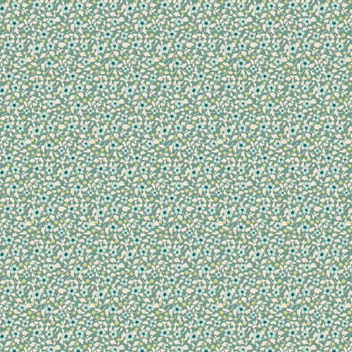 Tilda | Brie Basics | Teal Floral Fabric 130191