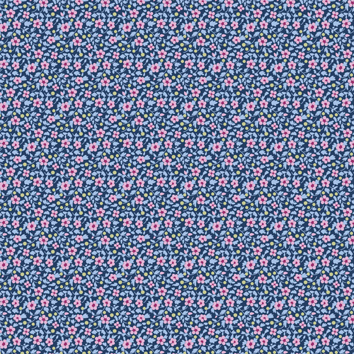 Tilda | Brie Basics | Denim Floral Fabric 130190