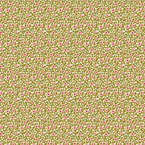Tilda | Brie Basics | Green Floral Fabric 130121