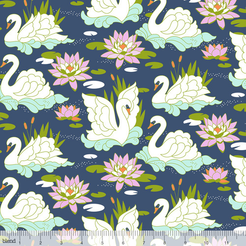 $9.95/M | Michael Miller | Harmony Swans Blue