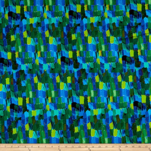 $9.95/M | Benartex | Painted Horses Crayon Geo Green 6667-44