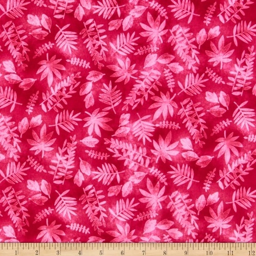 $9.95/M | Blank Quilting | Tropical Zone Leaf Texture Pink 9872 022
