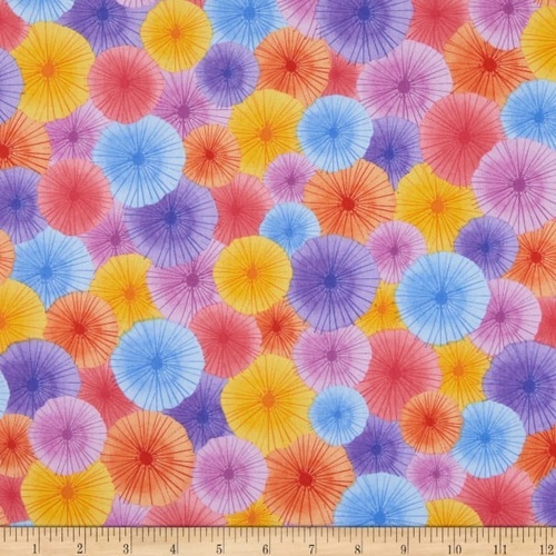 $9.95/M | Blank Quilting | Tropical Zone Round Floral Orange 9869 033
