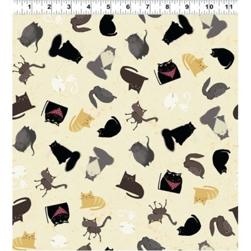 Fabric Remnant | Snarky Cats Kitten Play (75cm x 112cm)