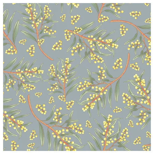 Fabric Remnant | 	 Jen Digital Art Australia Wildflowers Wattle (41cm x 112cm)
