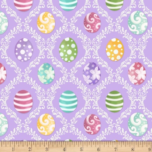 Fabric Remnant | Hoppy Easter Eggs Harlequin  (86cm x 112cm)